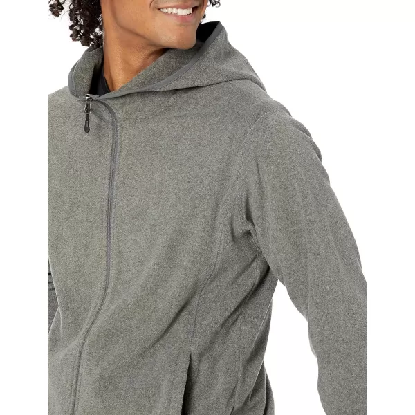 Amazon Essentials Mens LongSleeve Hooded FullZip Polar Fleece JacketCharcoal Heather