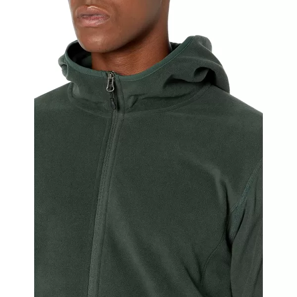 Amazon Essentials Mens LongSleeve Hooded FullZip Polar Fleece JacketForest Green