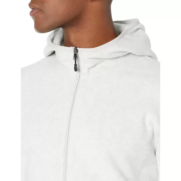 Amazon Essentials Mens LongSleeve Hooded FullZip Polar Fleece JacketLight Grey Heather