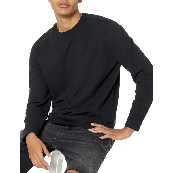 Amazon Essentials Mens LongSleeve Lightweight French Terry Crewneck SweatshirtBlack