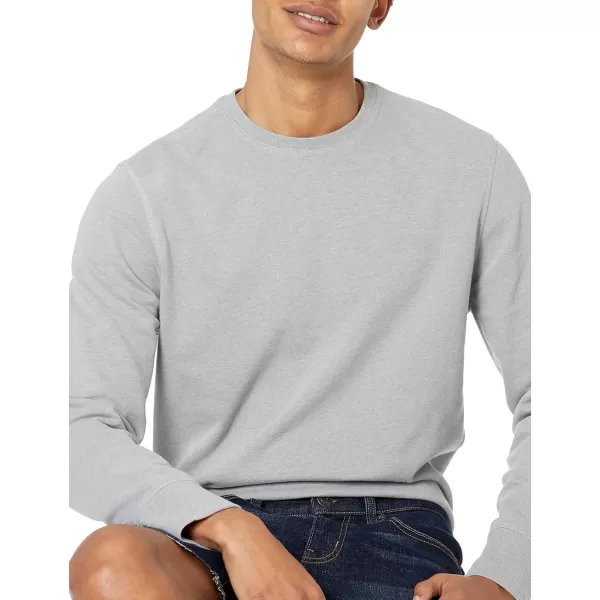 Amazon Essentials Mens LongSleeve Lightweight French Terry Crewneck SweatshirtLight Grey Heather