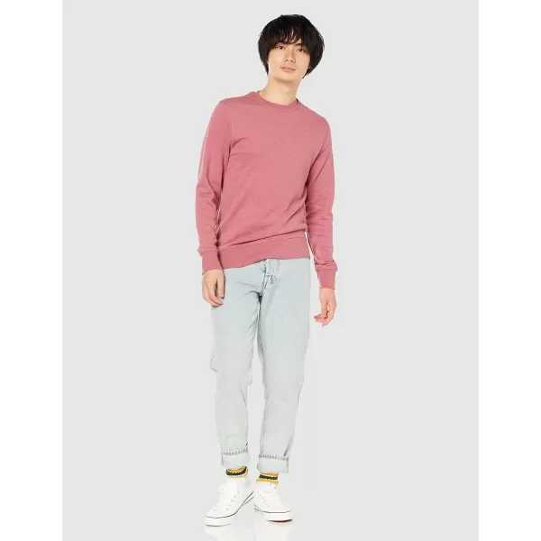 Amazon Essentials Mens LongSleeve Lightweight French Terry Crewneck SweatshirtPink