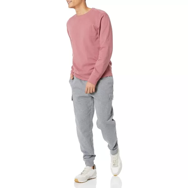 Amazon Essentials Mens LongSleeve Lightweight French Terry Crewneck SweatshirtPink