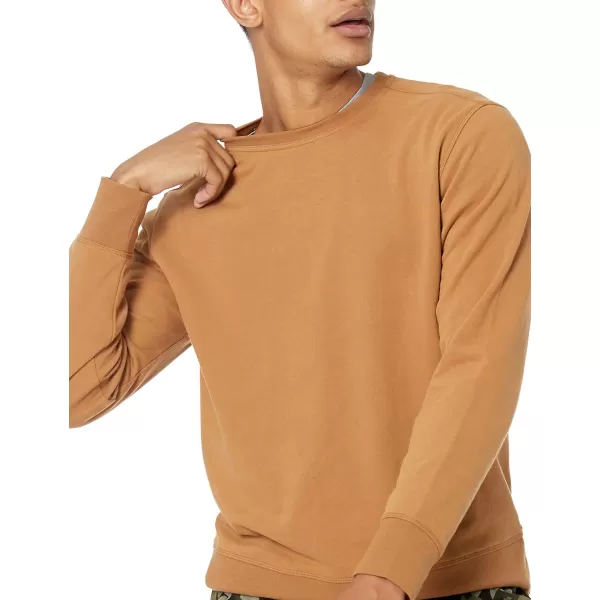 Amazon Essentials Mens LongSleeve Lightweight French Terry Crewneck SweatshirtTan