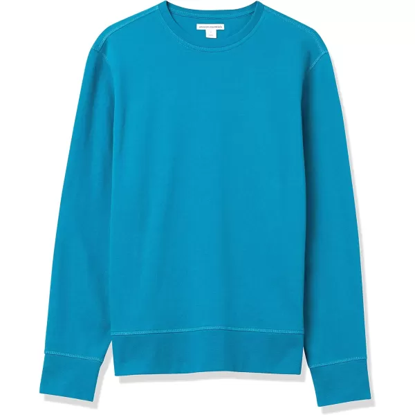 Amazon Essentials Mens LongSleeve Lightweight French Terry Crewneck SweatshirtTeal Blue