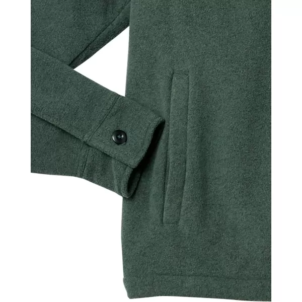 Amazon Essentials Mens LongSleeve Polar Fleece Shirt JacketDark Green