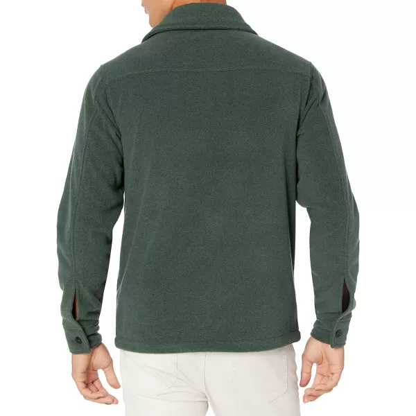 Amazon Essentials Mens LongSleeve Polar Fleece Shirt JacketDark Green