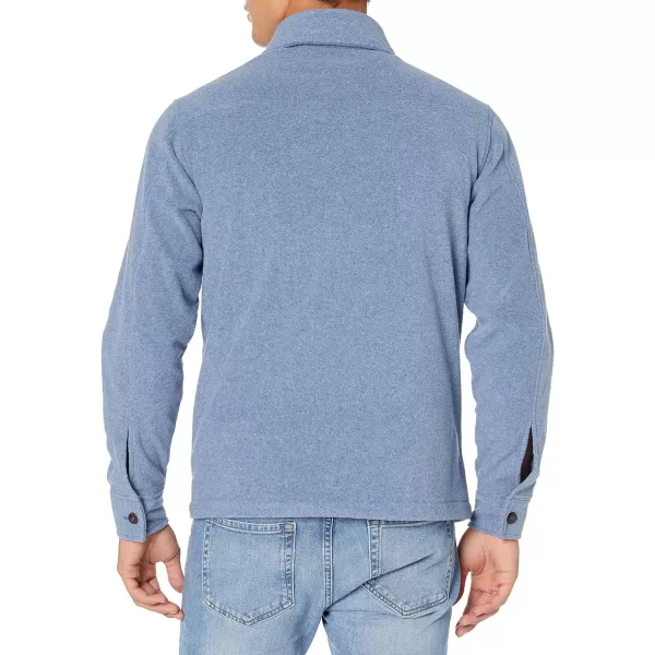 Amazon Essentials Mens LongSleeve Polar Fleece Shirt JacketIndigo Blue Heather