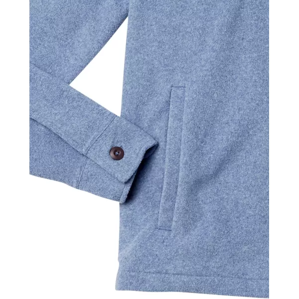 Amazon Essentials Mens LongSleeve Polar Fleece Shirt JacketIndigo Blue Heather