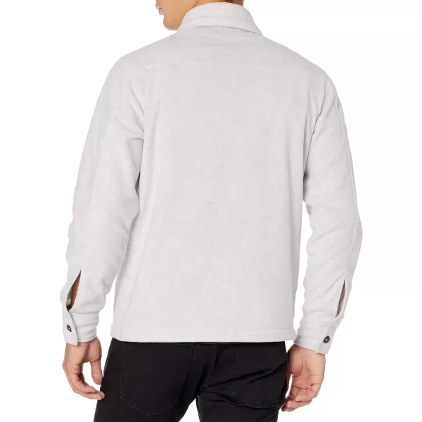 Amazon Essentials Mens LongSleeve Polar Fleece Shirt JacketLight Grey Heather