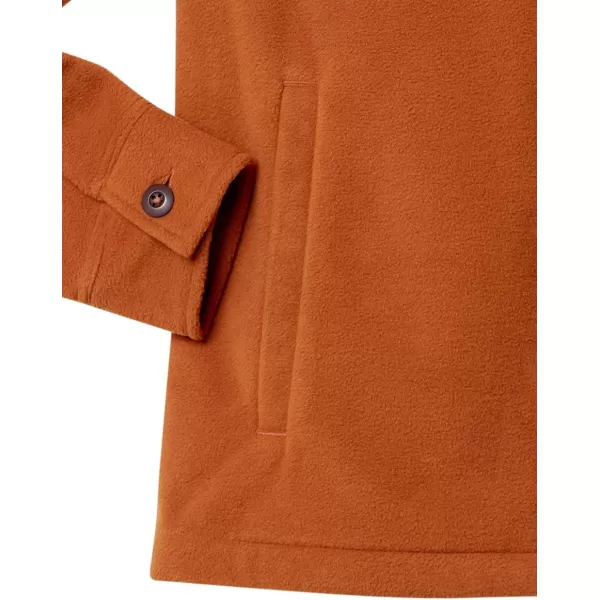 Amazon Essentials Mens LongSleeve Polar Fleece Shirt JacketNutmeg