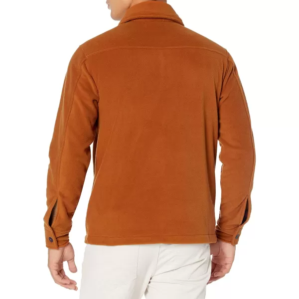 Amazon Essentials Mens LongSleeve Polar Fleece Shirt JacketNutmeg