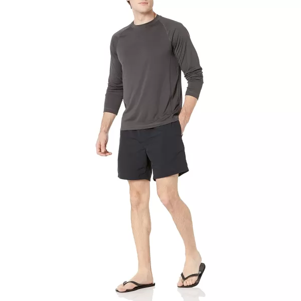 Amazon Essentials Mens LongSleeve QuickDry UPF 50 Swim TeeDark Grey