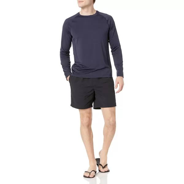 Amazon Essentials Mens LongSleeve QuickDry UPF 50 Swim TeeDark Navy