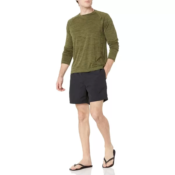 Amazon Essentials Mens LongSleeve QuickDry UPF 50 Swim TeeOlive Heather