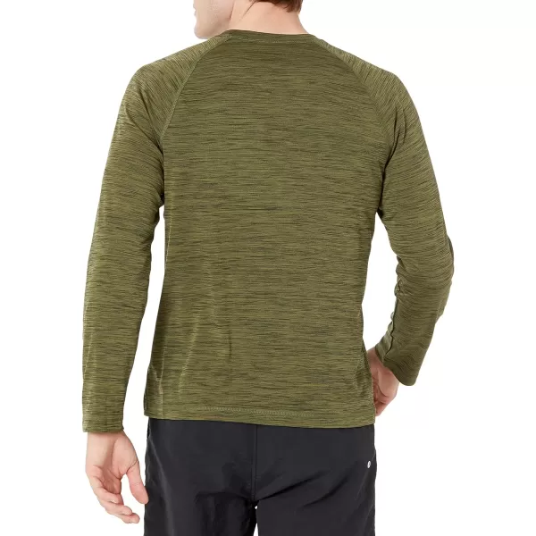 Amazon Essentials Mens LongSleeve QuickDry UPF 50 Swim TeeOlive Heather