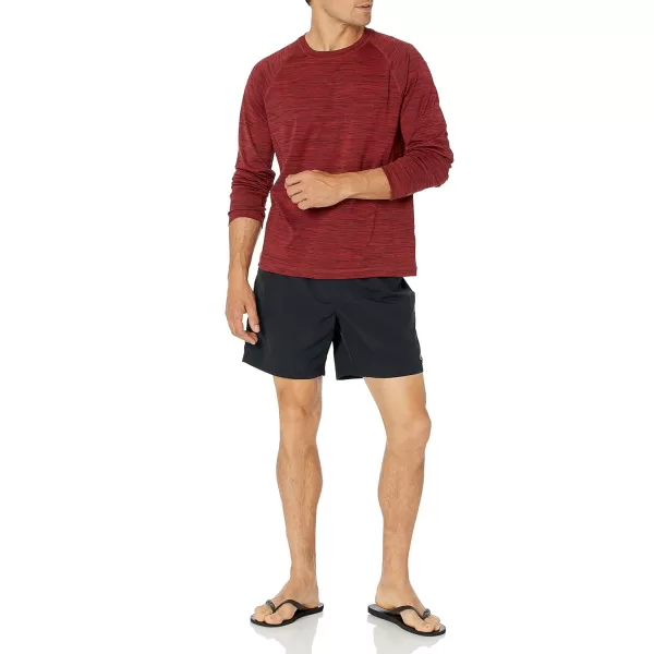 Amazon Essentials Mens LongSleeve QuickDry UPF 50 Swim TeeRed Heather