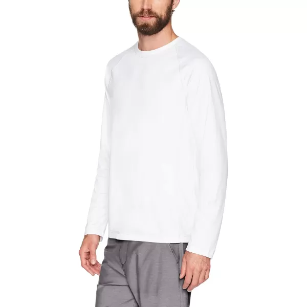 Amazon Essentials Mens LongSleeve QuickDry UPF 50 Swim TeeWhite