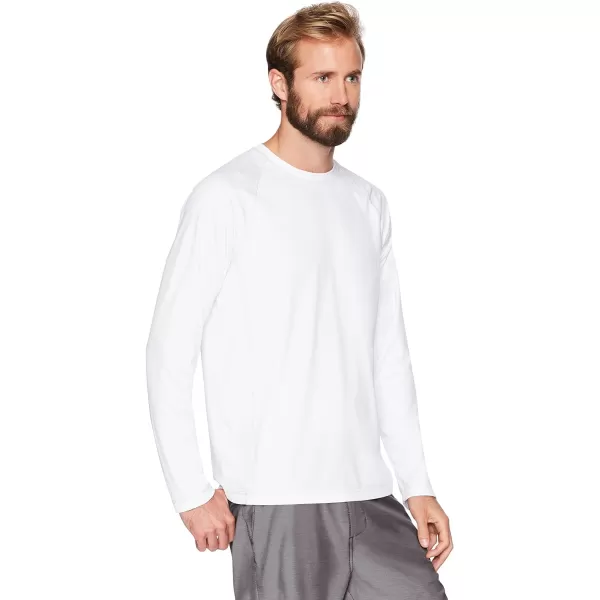 Amazon Essentials Mens LongSleeve QuickDry UPF 50 Swim TeeWhite