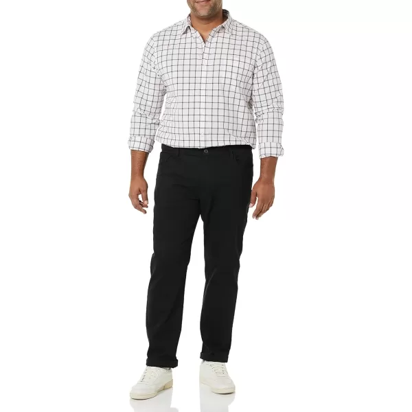 Amazon Essentials Mens LongSleeve Regularfit Stretch Poplin ShirtPinkWhite Buffalo Plaid