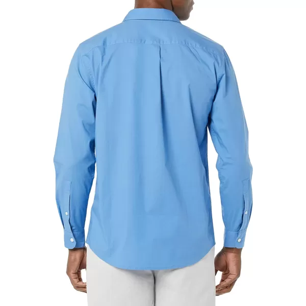 Amazon Essentials Mens LongSleeve SlimFit Stretch Poplin ShirtLight Blue