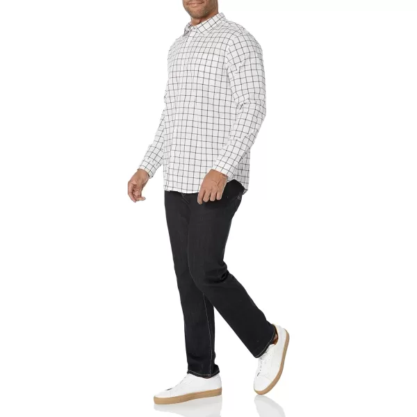 Amazon Essentials Mens LongSleeve SlimFit Stretch Poplin ShirtPink White Buffalo Plaid