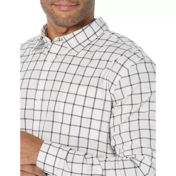 Amazon Essentials Mens LongSleeve SlimFit Stretch Poplin ShirtPink White Buffalo Plaid