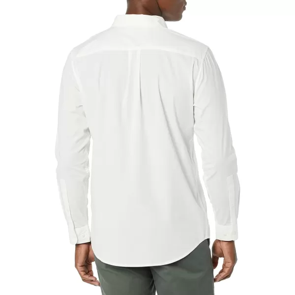 Amazon Essentials Mens LongSleeve SlimFit Stretch Poplin ShirtWhite