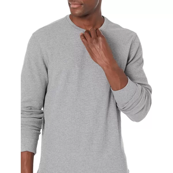 Amazon Essentials Mens LongSleeve Slub Thermal Crewneck Previously GoodthreadsGrey Heather