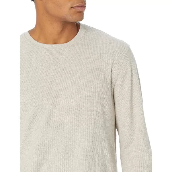 Amazon Essentials Mens LongSleeve Slub Thermal Crewneck Previously GoodthreadsOatmeal Heather