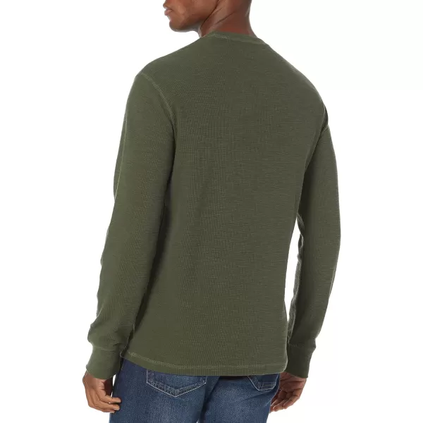 Amazon Essentials Mens LongSleeve Slub Thermal Crewneck Previously GoodthreadsOlive