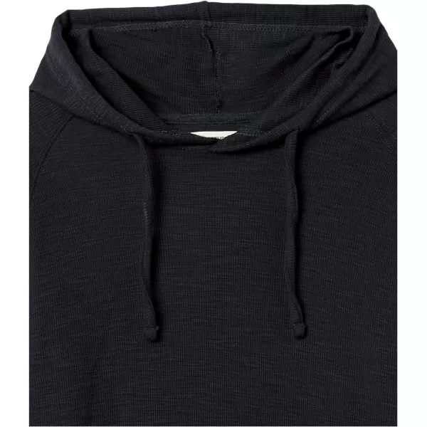 Amazon Essentials Mens LongSleeve Slub Thermal Pullover Hoodie Previously GoodthreadsBlack