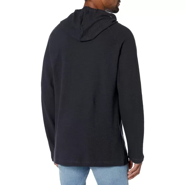 Amazon Essentials Mens LongSleeve Slub Thermal Pullover Hoodie Previously GoodthreadsBlack