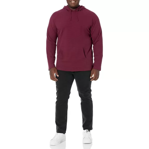 Amazon Essentials Mens LongSleeve Slub Thermal Pullover Hoodie Previously GoodthreadsBurgundy