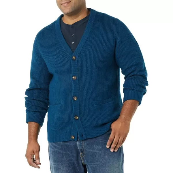 Amazon Essentials Mens LongSleeve Soft Touch Cardigan SweaterBlue