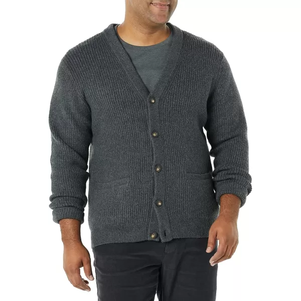 Amazon Essentials Mens LongSleeve Soft Touch Cardigan SweaterCharcoal Heather