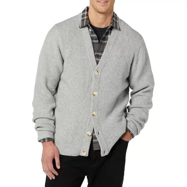 Amazon Essentials Mens LongSleeve Soft Touch Cardigan SweaterLight Grey Heather