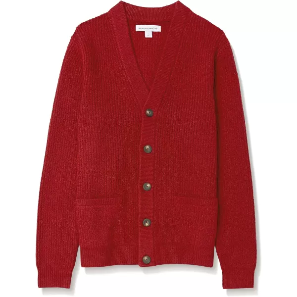 Amazon Essentials Mens LongSleeve Soft Touch Cardigan SweaterRed