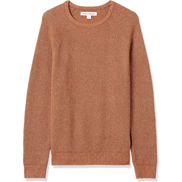 Amazon Essentials Mens LongSleeve Soft Touch Crewneck SweaterDark Camel