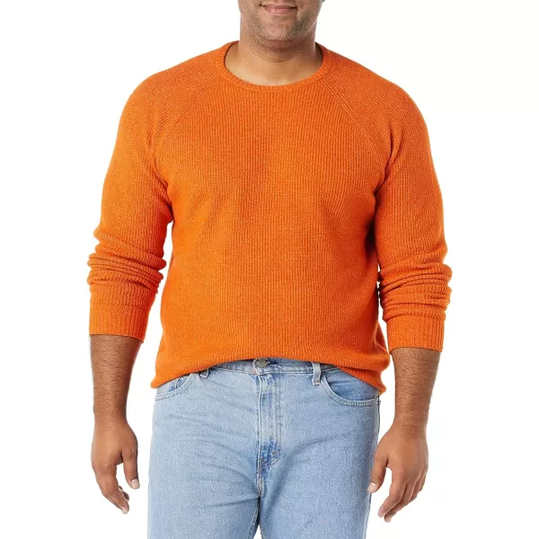 Amazon Essentials Mens LongSleeve Soft Touch Crewneck SweaterOrange