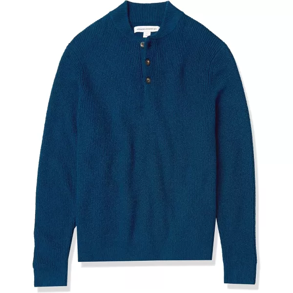 Amazon Essentials Mens LongSleeve Soft Touch Henley SweaterBlue