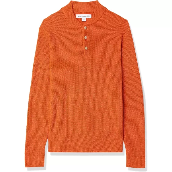 Amazon Essentials Mens LongSleeve Soft Touch Henley SweaterOrange