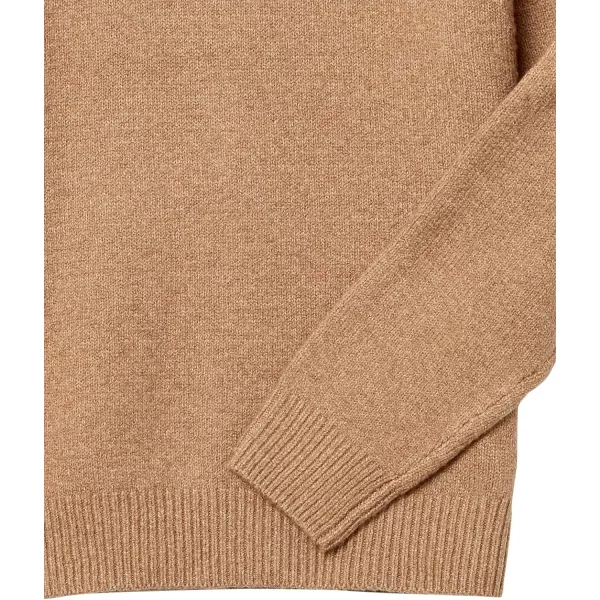 Amazon Essentials Mens LongSleeve Soft Touch QuarterZip SweaterCamel