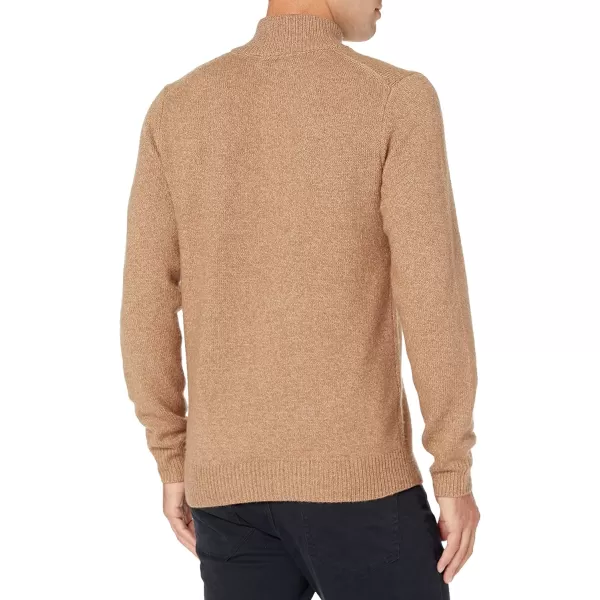 Amazon Essentials Mens LongSleeve Soft Touch QuarterZip SweaterCamel