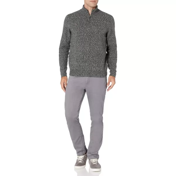 Amazon Essentials Mens LongSleeve Soft Touch QuarterZip SweaterCharcoal Marl