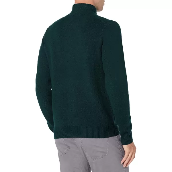 Amazon Essentials Mens LongSleeve Soft Touch QuarterZip SweaterForest Green