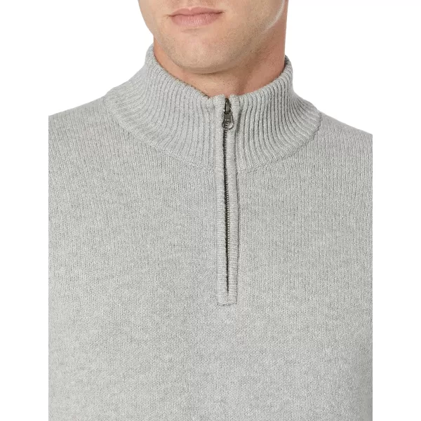 Amazon Essentials Mens LongSleeve Soft Touch QuarterZip SweaterLight Grey