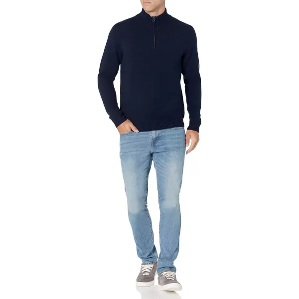 Amazon Essentials Mens LongSleeve Soft Touch QuarterZip SweaterNavy