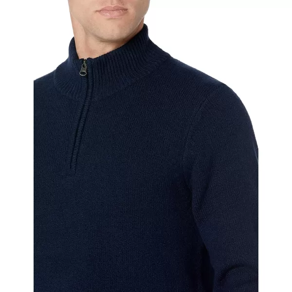 Amazon Essentials Mens LongSleeve Soft Touch QuarterZip SweaterNavy