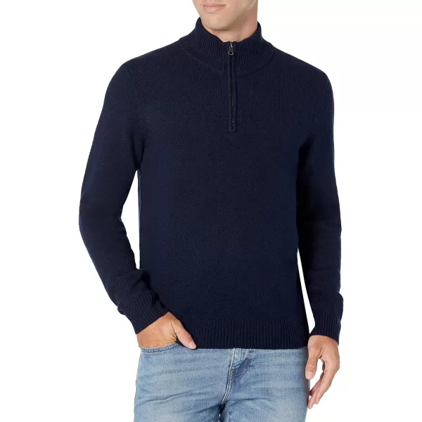 Amazon Essentials Mens LongSleeve Soft Touch QuarterZip SweaterNavy